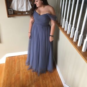 Slate Blue Tulle & Chantilly